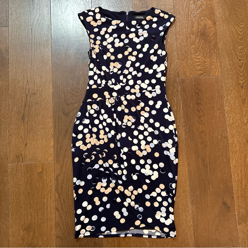 Le Chateau Elegant Polka Dot Dress Size Small